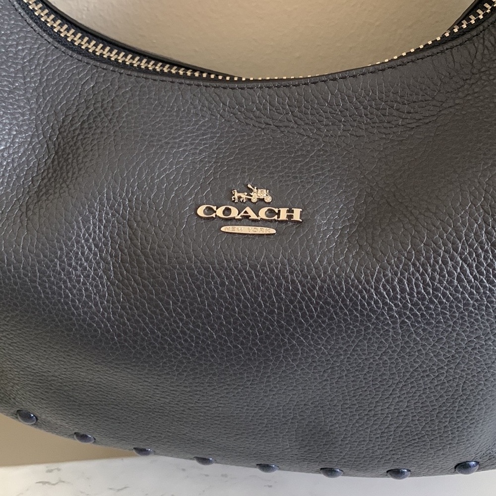 Coach Harley Hobo Blue Leather Cross Body Bag - Picture 3 of 8